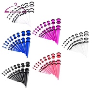 deevoka 18 Pieces Ear Gauges Stretching Kit  Taper 14G-00G Expanders Piercings Jewelry