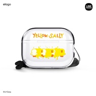 elago l LINE Friends Yellow Sally Clear Case Compatible with AirPods Pro 2, Durable Full Body Protec