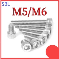 [SS-HX] 304 Stainless Steel Cylindrical Head Bolt, Hexagon Screw M5, M6
