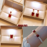 4pcs/set square green Crystal jewelry set for women Versatile Jewelry Set Banquet Wedding Jewelry Re