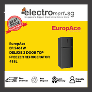 EuropAce ER5461WGM   DELUXE 2 DOOR TOP  FREEZER REFRIGERATOR 418L