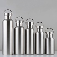 Stainless Steel Water Bottle Leak-Proof Single Wall Large Capacity Wide Mouth Hot Cold Water Bottle 