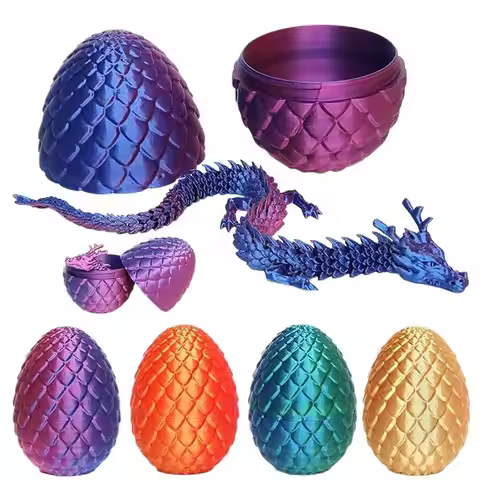 3D Printed 30cm Dragon Egg With Articulated Dragon Model Home Decor Items Room Decoration Sculptures
