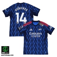ADIDAS ARSENAL 25/26 AWAY SHIRT WITH GYOKERES 14 & EPL PATCHES