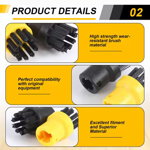 8 Pack of Hand Tool Nozzle Bristle Brushes for Karcher SC1 SC2 SC3 SC4 SC5 SC7 Steam Cleaner