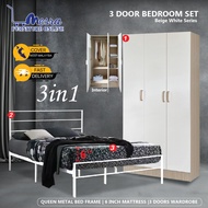 (SIAP PASANG)MESRA - Bedroom Set 3 door /Set Bilik Tidur/Almari Baju/Katil /Bedroom Set/Bedroom set 