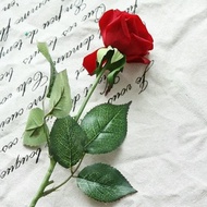 Newproduk Bunga Mawar Artificial Premium Latex Import - Merah Terang -