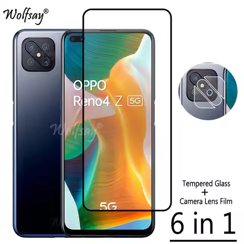 Full Cover Glue Tempered Glass For Oppo Reno4 Z 5G Screen Protector For Oppo Reno 4Z 5G Camera Glass