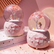 Christmas Crystal Ball Music Box Glass Music Box Rotating Girl Children Birthday Gift Decoration Gir