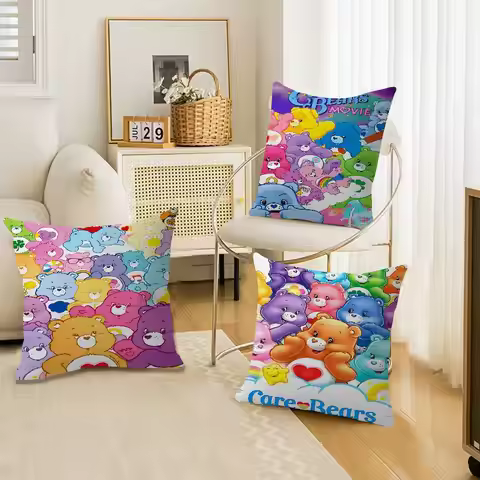 Cute Care B-Bears Office Cushion Pillowcase Car Cushion Cover45X45CM Lumbar Pillowcase Sofa Pillowco