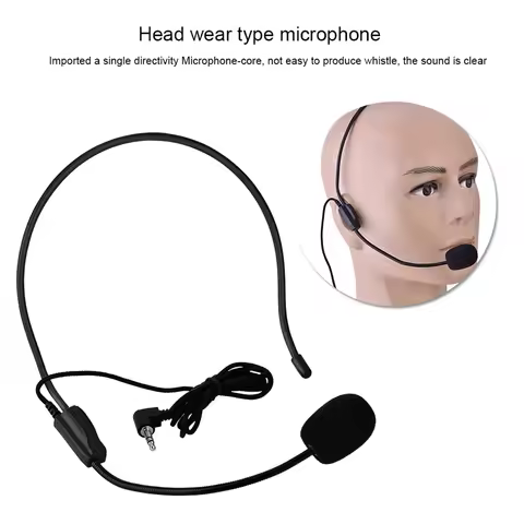 3.5mm Microphone Audio Microphone Mini 3.5mm Head Mounted Wired Microphone Condenser MIC for Voice A