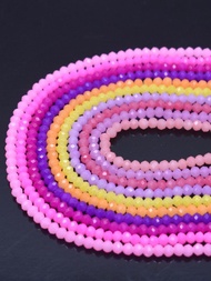 10 Hilos De Cuentas De Vidrio De La Serie Coating Color Pink Para Hacer Joyas, Accesorios De Bricolaje Para Hacer Pulseras Y Collares