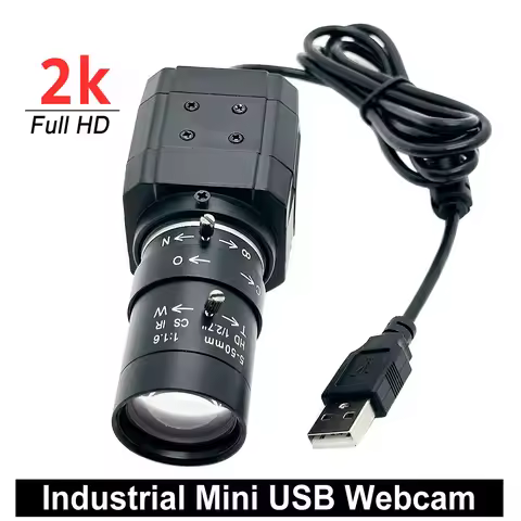 HD 2K Industrial Mini USB Webcam 4MP 2560x1440 30fps High Speed CS 2.8-12mm/5-50mm Varifocal Zoom UV