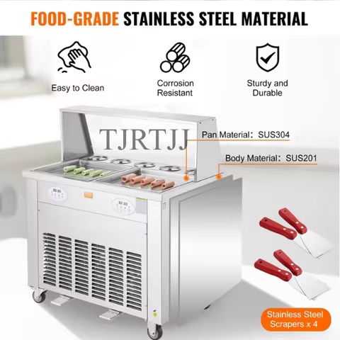 High Quality Fry Making Single Square Pan Thailand Rolled Fried Fired Ice Cream Machine