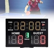 Multisport Powered Electronic Basketball Scoreboard with Buzzer, Portable Tabletop Digital Scoreboard with Remote, Wall-Mounted Score Clock Score Keeper