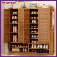 Shoe Cabinet New Multifunctional Bamboo Storage Shoe Cabinet Brown 32cm Deep Long Boots Shoe Rack  (