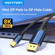 Vention DP Cable 8K 60Hz Mini DP to DP Cable DP1.4 32.4Gbps High Speed Mini Displayport Cable for Laptop PC TV Gaming Monitor Cable