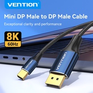 Vention DP Cable 8K 60Hz Mini DP to DP Cable DP1.4 32.4Gbps High Speed Mini Displayport Cable for La