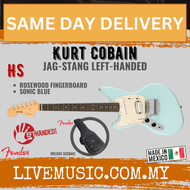 Fender Kurt Cobain Jag-Stang Left-Handed Electric Guitar, RW FB, Sonic Blue