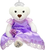 Blueweenly 20 Inch Quince Anos Quinceanera Bear Doll with Purple Dress Crown De Peluche para 15 Años