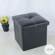 Diva SOFA Storage Box Chair Ottoman Leather Foldable Storage Stool 38x38x38 Footrest Seat Versatile