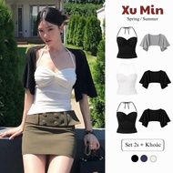 Set Xu Min 2s Shirt + Fashion Style Spring Summer Jacket (Set 2s + Twisted Chest 2s Shirt)