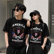Women's T-shirt with FREEDOM American Eagle Print - American Personality Fashion