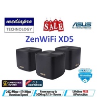 ASUS ZenWiFi XD5 Black 3 Pack Whole-Home Dual-Band Mesh WiFi 6 System, AiMesh, Easy Setup - 3 Year Local Asus Warranty