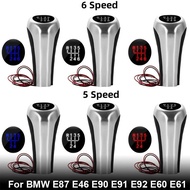 For BMW E90 E91 E92 E60 5/6 Speed Car Gear Shift Knob Head Stick Leather Shifter Lever For BMW 1 3 5