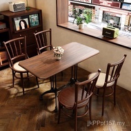 Fusion Retro Solid Wood Table Chair Dining Chair Sake Bar Table Chair Cafe Combination Western Resta