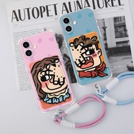 HP Latest Couple Lanyard Card Holder Soft Case Samsung A37 A57 5G A17 5G A07 A13 A04S Galaxy A16 A55