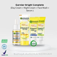 PAKET Mini 4pcs, GARNIER Bright Complete 20ml (Krim Siang, Malam, Foam &amp; SERUM) | Garnier Light Complete