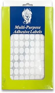 1040 ct All Purpose Self Adhesive Plain Oval White Labels - Easy Use - 1/2 x 3/8 (41 x 28mm)