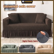 【New】Universal Sarung Sofa 1/2/3/4 Seater L Shape Sofa Cover Highly Elastic Fabric Seersucker Cushion Sofa Protector 沙发套