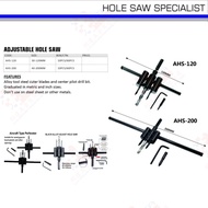 ADJUSTABLE HOLE SAW AHS120 AHS200 WOOD HOLE SAW HOLE CUT CEILING CUTTER DONWLIGHT CUTTER PLYWOOD HOL