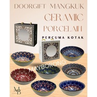 Mangkuk Doorgift Rice Bowl Bohemian Mangkuk Keramik Doorgift Percuma Kotak