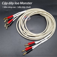 Cặp dây loa Monster XP Dây màu trắng 2 lõi 240 sợi 2 lõi 1.5mm đồng nguyên chất- 1 đầu bắp chuối- cà