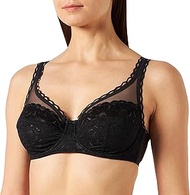 Women's Soutien-Gorge Cœur Croisé Féminin Recycled Bra, black, 44F
