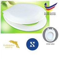 Local made Goldolphine White Toilet Bowl Seat Cover With Screw / Penutup Mangkuk Tandas Tempat Duduk Tandas Toilet Cover