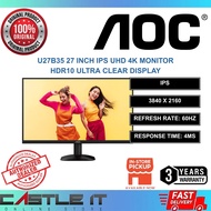 AOC U27B35 27 Inch IPS UHD 4K Monitor HDR10 Ultra Clear Display
