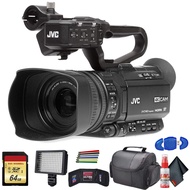 JVC GY-HM180 Ultra HD 4K Camcorder with HD-SDI (GY-HM180U) with Padded Case, LED Light, 64GB Memory 
