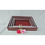 MERAH Best PRODUCT!!! 1 SET OF 4 DELIVERY BOX / MAROON RED SET DELIVERY BOX / SIMPLE DELIVERY BOX / 