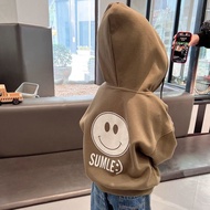 ⭐2025⭐ jaket denim kanak-kanak baju tshirt budak lelaki Boys' Cotton Hooded Cardigan Thin Sweater Co