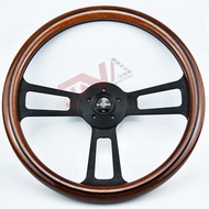 18inch Semi-trailer Truck Steering Wheel Vintage Wood Film Steering Wh
