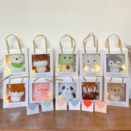 Gift box bag with teddy bears and cute animals 20-22cm as a gift for lovers and friends