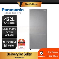 (Delivery for Penang ONLY) Panasonic 422L INVERTER 2-Door Bottom Freezer Refrigerator (Silver) NR-BX421BPSM NR-BX421BPS (Fridge Peti Sejuk Peti Ais 电冰箱)