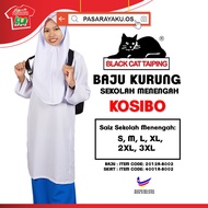 (BLACK CAT) Baju Kurung Sekolah Menengah Material Koshibo Kain Licin Baju Kurung Putih Kain Susun Bi