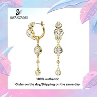 ♈Swarovski♈ 5680097 White diamond round earrings gold plated (with gift box genuine packaging)