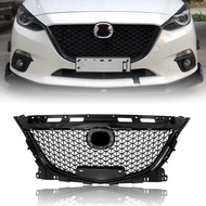 For Mazda 3 Axela 2014 2015 2016 Front Grille Honeycomb Style Grill Black Upper Bumper Intake Hood M