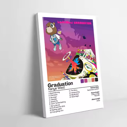 Kanye West Graduation Printing Poster Customizable Pictures Wall Art Canvas Painting for Decorative 